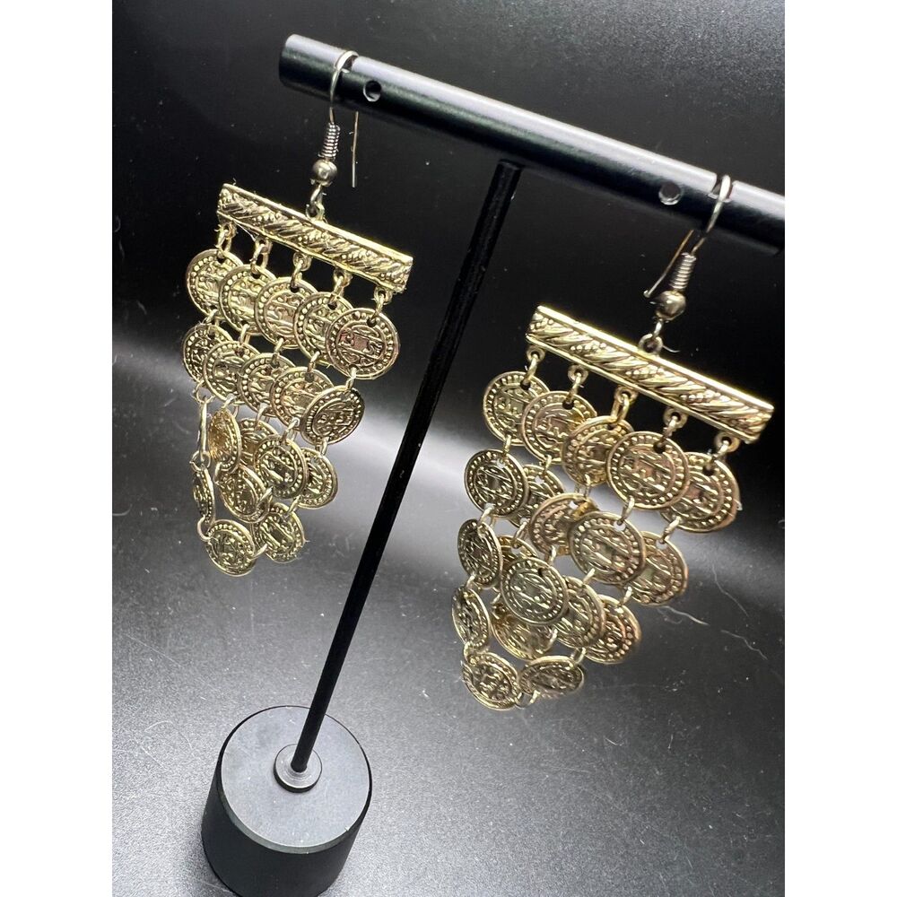 Metal Disc Swag Earrings